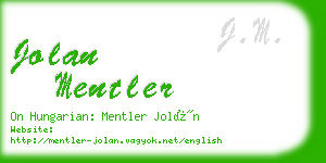 jolan mentler business card